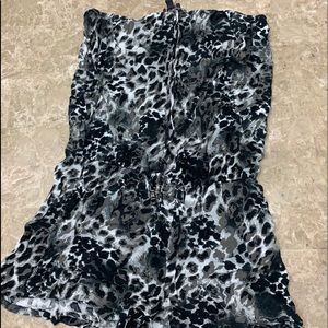 Cheetah print strapless romper